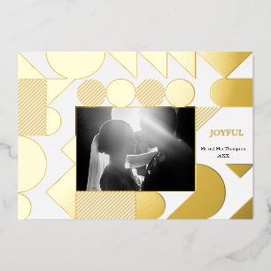 Modern Festival Christmas Foil Geometric Folieneinladung