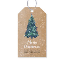 Modern Festival Snowy Green Christmas Tree Kraft