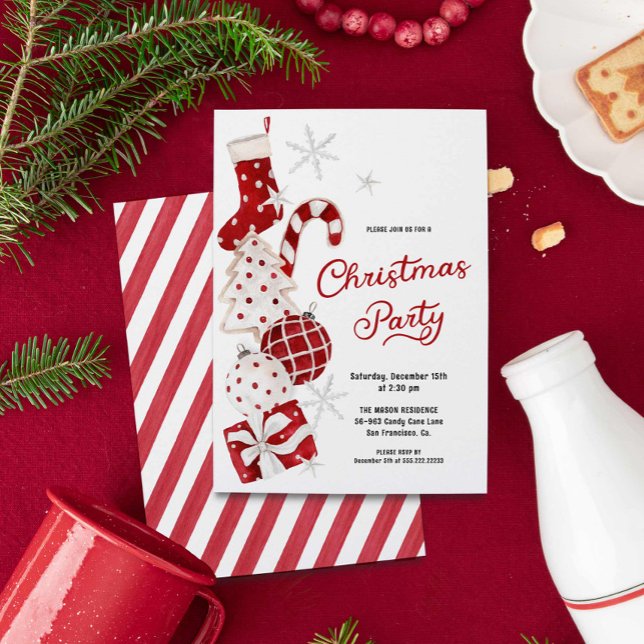 Modern Festive Christmas Party Einladung (Festive Christmas Party Invitation)