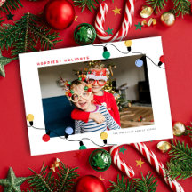 Modern Festive Colorful Christmas Lights One Photo