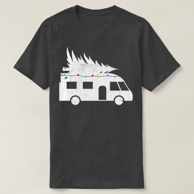 Modern festliche Motorhome Weihnachtsmannmütze Wei T-Shirt (Design vorne)