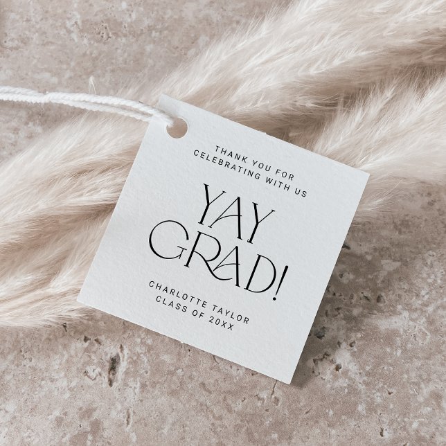 Modern Fete Minimal Yay Grad Danke Abschluss Geschenkanhänger (Von Creator hochgeladen)