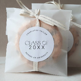 Modern Fete | Minimaler Class Year-Abschluss Runder Aufkleber