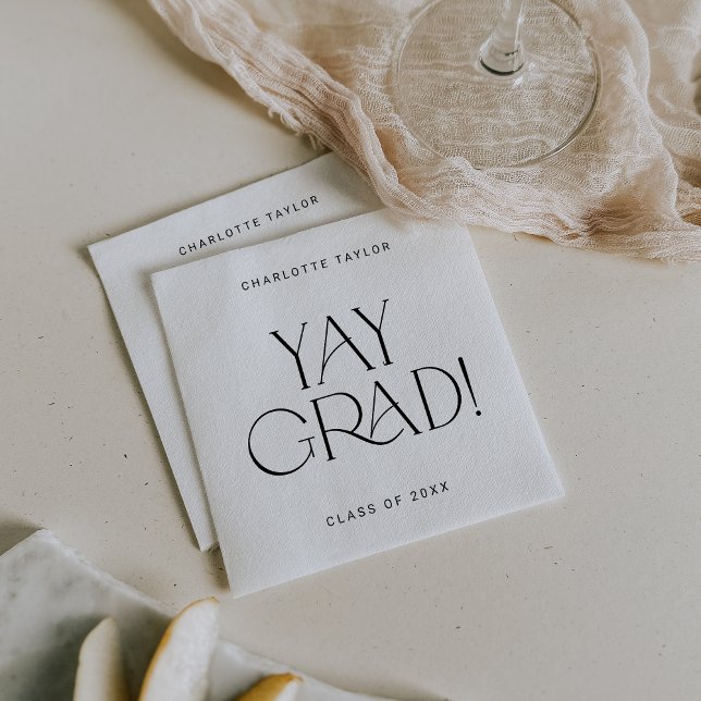 Modern Fete | Minimaler Yay Grad Abschluss Serviette (Von Creator hochgeladen)