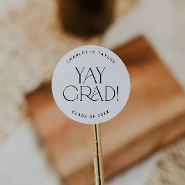 Modern Fete | Minimaler Yay Grad Abschluss Sticker