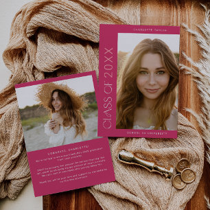 Modern Fete   Rosa Klasse des Abschlusses 2024 Fot Ankündigung