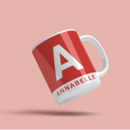 Modern fett gefärbter Farbblock personalisierter N Kaffeetasse