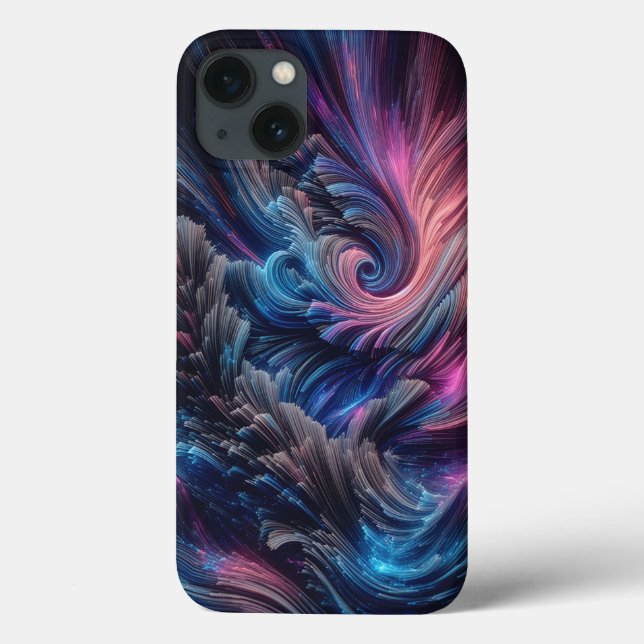 Modern Fiber Optic Flow Phone Case - Vibrant Blue  (Rückseite)