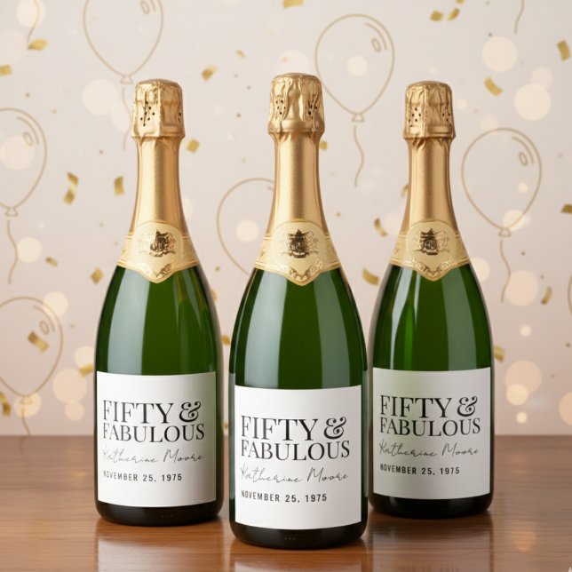 Modern Fifty and Fabulous Bold 50th Birthday (Von Creator hochgeladen)