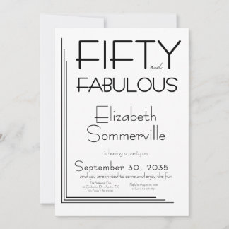 Modern Fifty and Fabulous Bold 50th Birthday Party Einladung