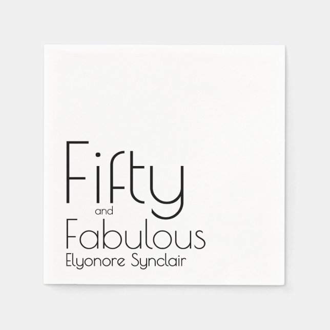 Modern Fifty and Fabulous Bold 50th Birthday Party Serviette (Vorderseite)
