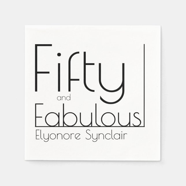 Modern Fifty and Fabulous Bold 50th Birthday Party Serviette (Vorderseite)