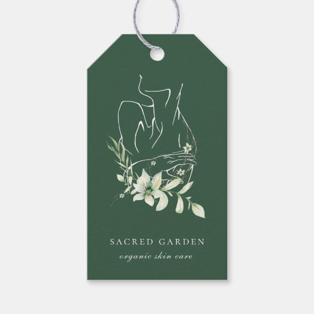 Modern Fine Art Feminine Blumenläden Geschenkanhänger (Vorderseite)