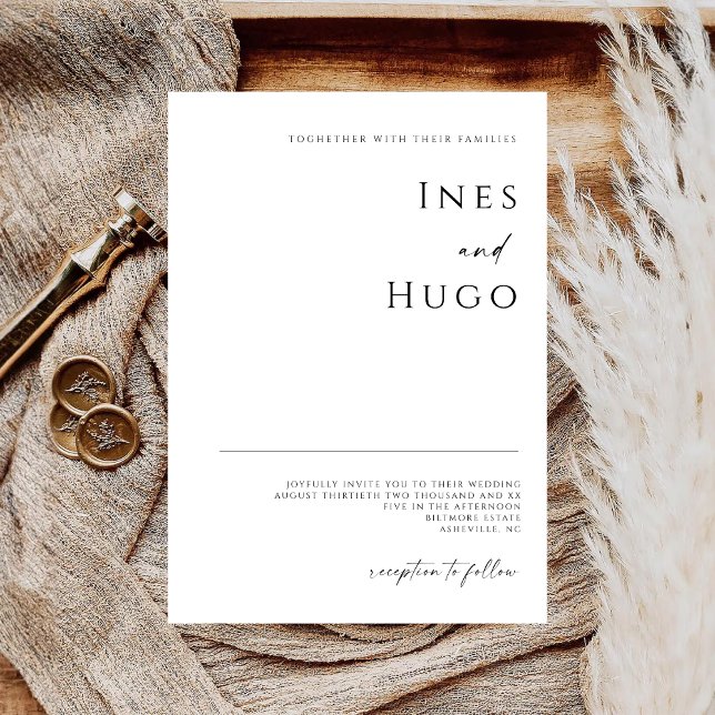 Modern Fine Line Signature Script Luxury Invite Save The Date (Von Creator hochgeladen)
