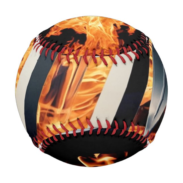 Modern Fire & Triple Stripe Bold Minimalist  Baseball (Vorderseite)