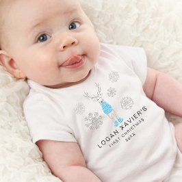 Modern First Christmas Cosy Reindeer Baby Strampler