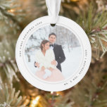 Modern First Christmas Mr. und Mrs. 2 Fotos Acryli Ornament<br><div class="desc">Einfach und modern mit zwei Ihrer Lieblings-Foto als Mr. und Mrs. zuerst mit Baby-Graurahmen Weihnachtsacryl-Ornament.</div>
