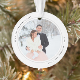 Modern First Christmas Mr. und Mrs. 2 Fotos Acryli Ornament