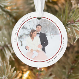 Modern First Christmas Mr. und Mrs. 2 Fotos Acryli Ornament