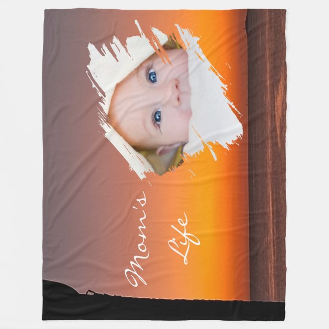 Modern First Mother’s Day Fleece Blanket - Sunset (Vorderseite)