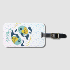 Modern Fisces Fish Zodiac Gepäckanhänger