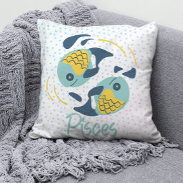 Modern Fisces Fish Zodiac Kissen
