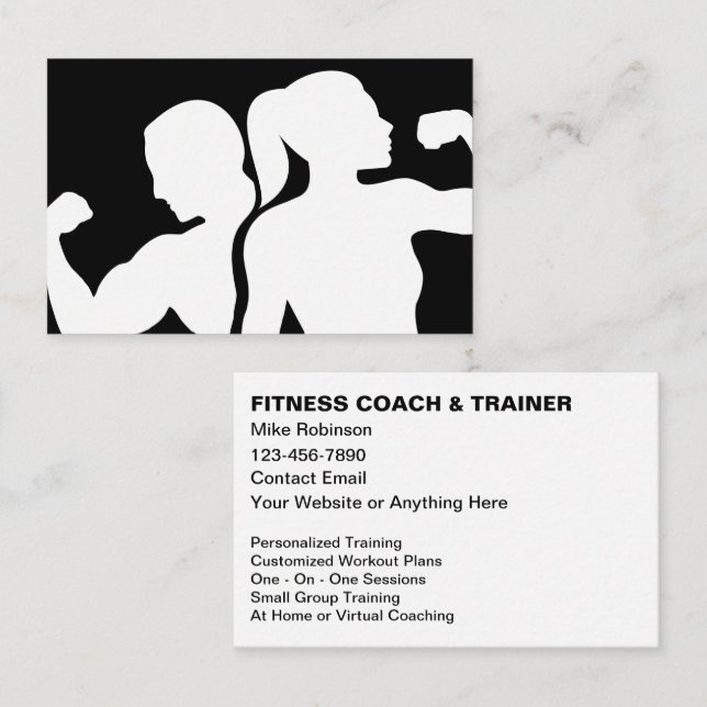 Modern Fitness Coach And Trainer Visitenkarte (Vorne/Hinten)