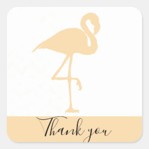 Modern Flamingo, danke, Square Sticker