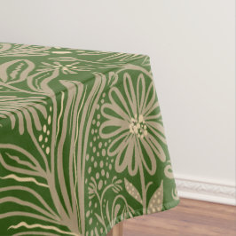 Modern | FLORABdruck | Beige auf Grün Tischdecke