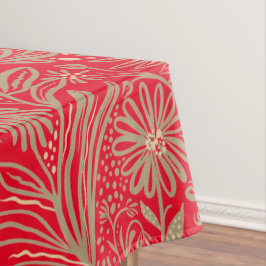 Modern | FLORABdruck | Beige auf Rot Tischdecke
