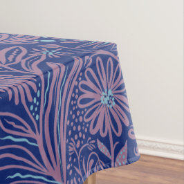 Modern | FLORABdruck | Mauve auf Royal Blue Tischdecke