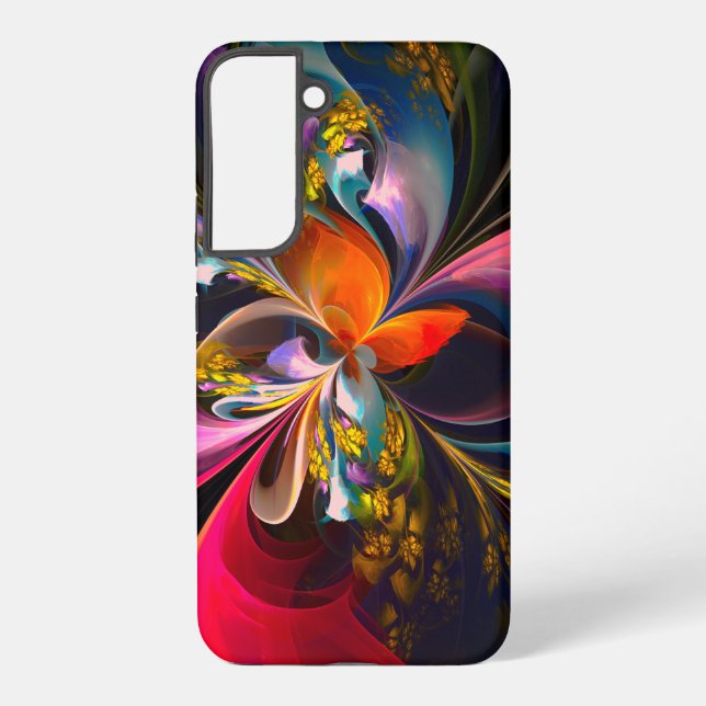 Modern Floral Abstract Art Red Blue Pattern #13 Samsung Galaxy Hülle (Rückseite)