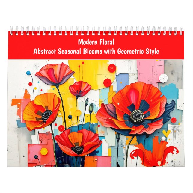 Modern Floral Abstract Seasonal Blooms with Geomet Kalender (Titelbild)