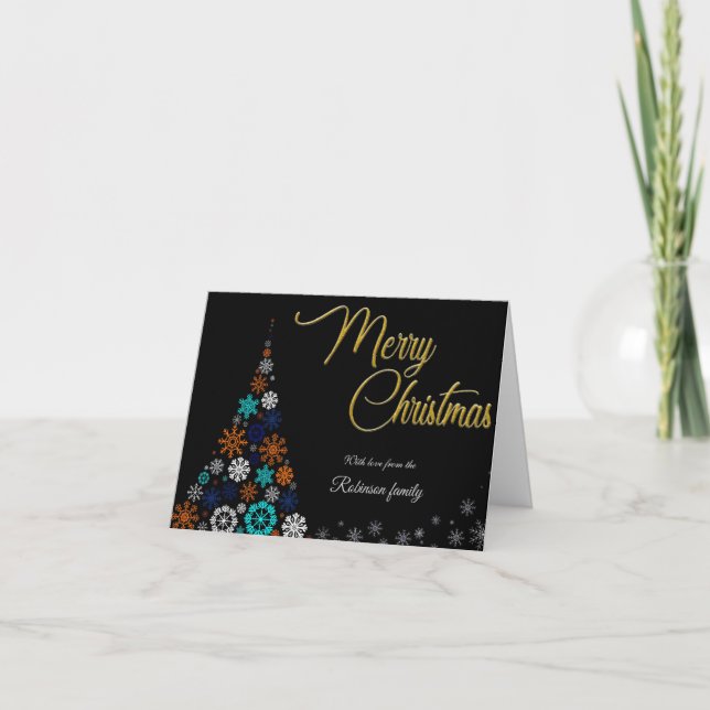 Modern, Floral and Bold Christmas Card Karte (Vorderseite)