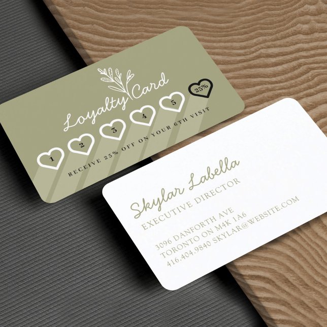 Modern Floral Botanic Line-art Branch Loyalty Card Treuekarte (Von Creator hochgeladen)