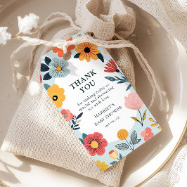 Modern Floral Boy Baby Shower Favor Geschenkanhänger