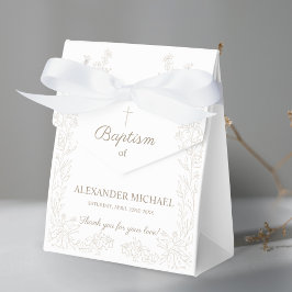 Modern Floral Cross Christian Baptism Thank You Geschenkschachtel