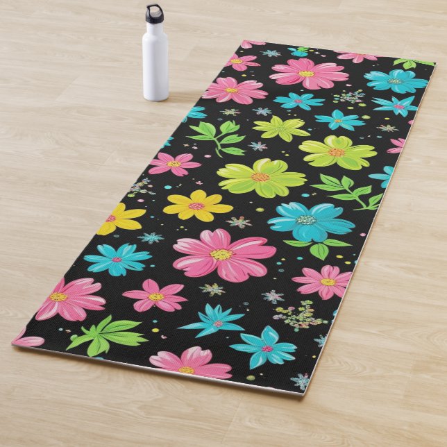 Modern floral geometric modern pattern colorful yogamatte (Beispiel)