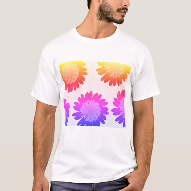 Modern Floral Geometry – Elegant Botanical Pattern T-Shirt (Vorderseite)