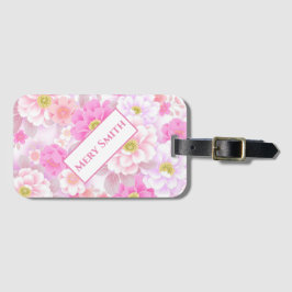 Modern floral Ihr Name Gepäckanhänger