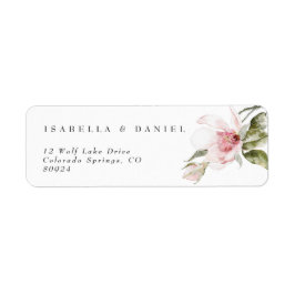Modern Floral Magnolia Couple Wedding Label