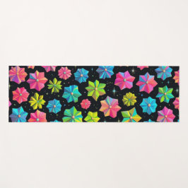 Modern floral polygonal colorful girly botanical yogamatte