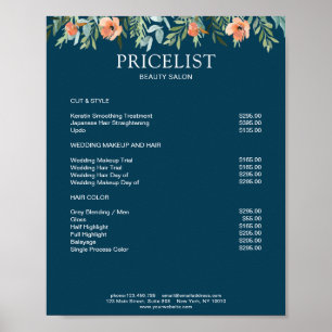 Modern Floral Preislisten  Poster