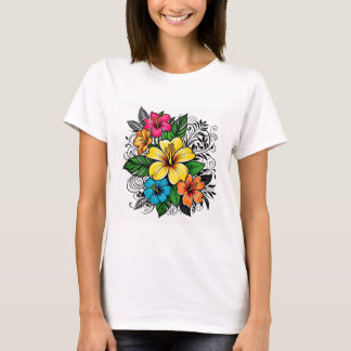 Modern Floral Print Women's T-Shirt | mehrfarbig
