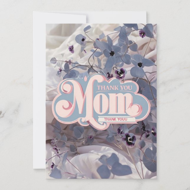Modern Floral Vielen Dank Mama Mothers Day Card Einladung (Vorderseite)