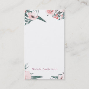 Modern Floral Watercolor Im Fünfspänner über den G Visitenkarte