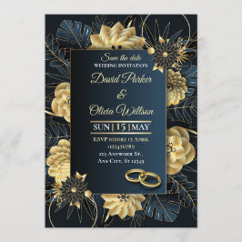 Modern Floral Wedding Invitation Custom card Einladung