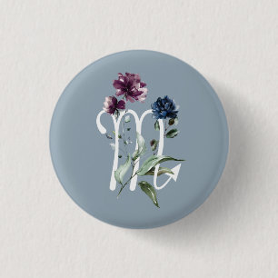 Modern Floral Zodiac Star Sign Scorpio Button