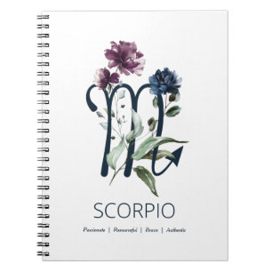 Modern Floral Zodiac Star Sign Scorpio Notizblock
