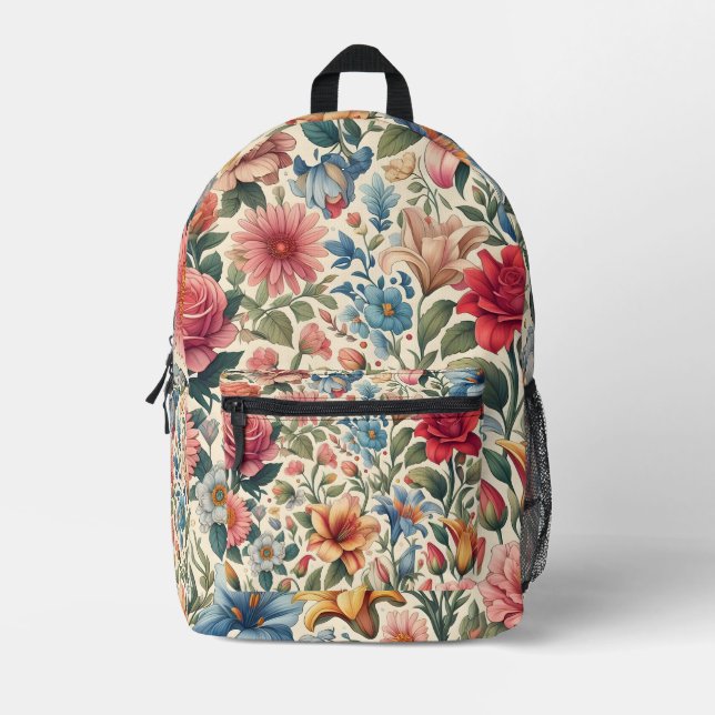 Modern floraler Splash Rucksack (Vorderseite)